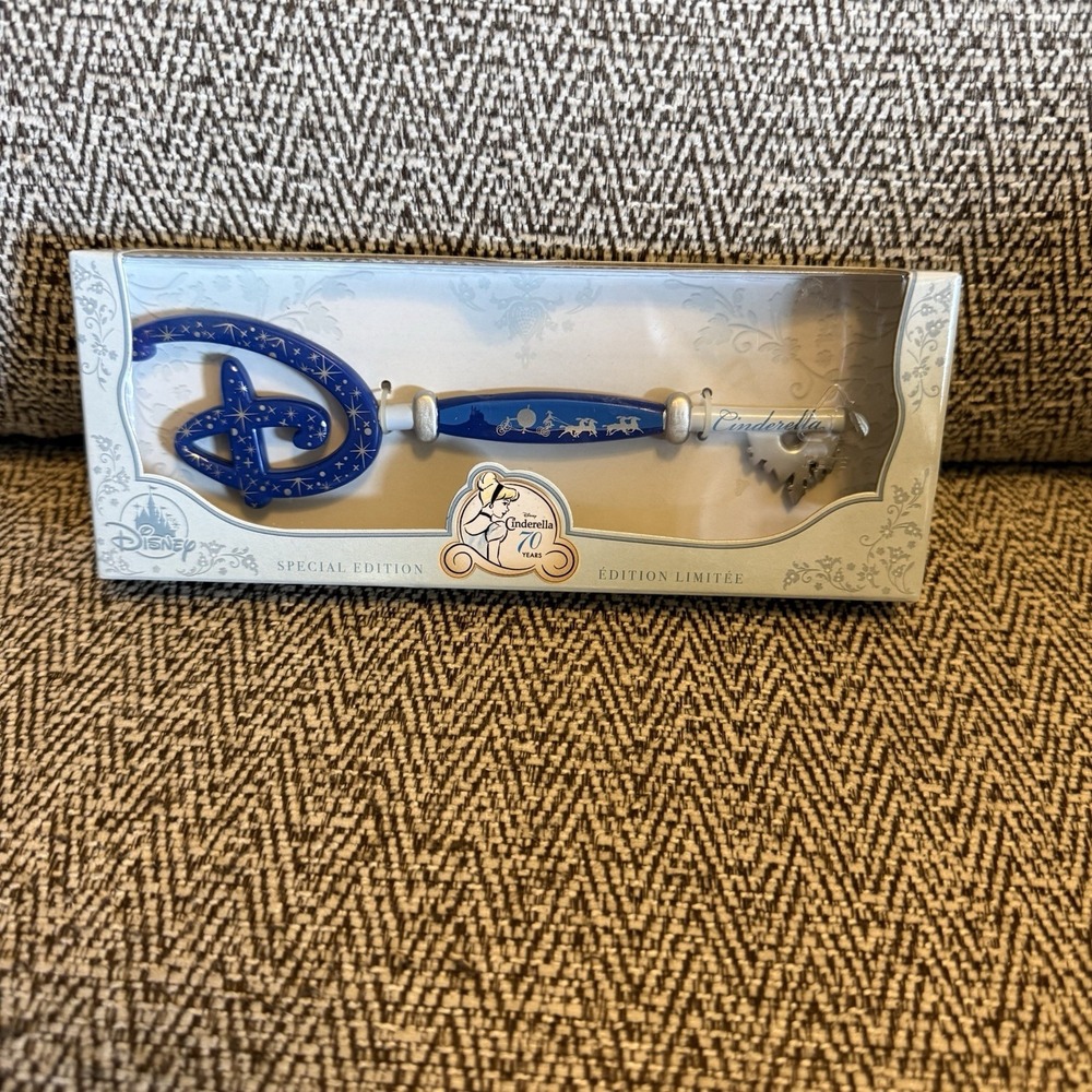 Disney Store Special Edition Collectible Key Cinderella 70 Year Anniversary